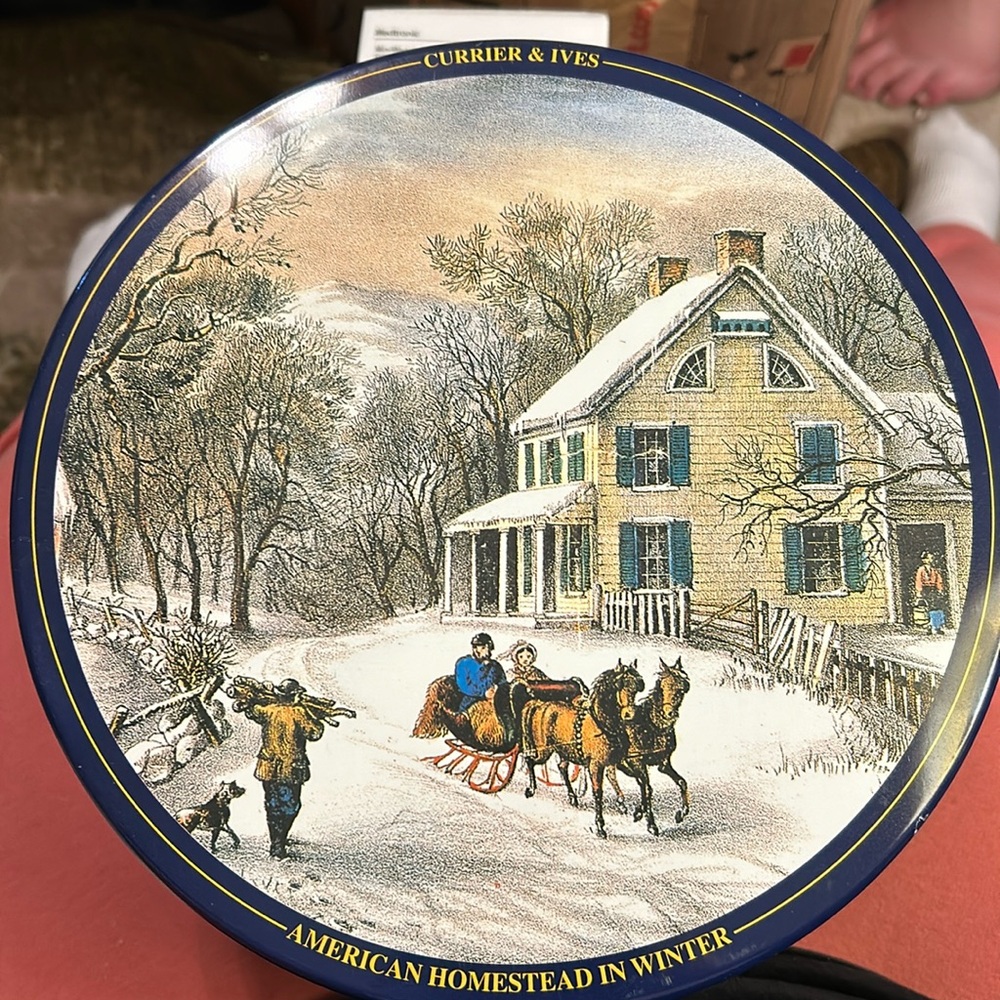 Currier & Ives tin